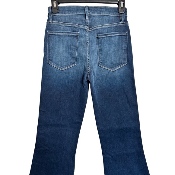 Frame Le Sylvie Kick Boot Size 26 Raw Hem Stretchy Dark Wash Jeans NWT $225 - Picture 8 of 10